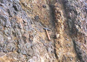 Fault in basalt along Columbia Hills, Washington